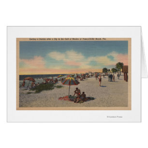 Cartão Praia da Passagem-um-Grade, Florida - Sunbathers