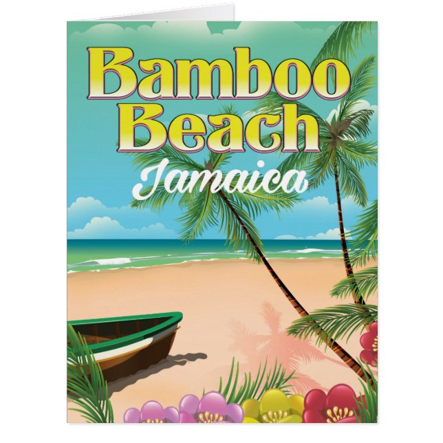 Cartão Praia de Bambu Jamaica (Frente)