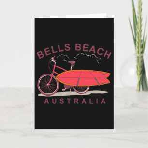 Cartão Praia de Bells Austrália Prancha de Surfe Biciclet