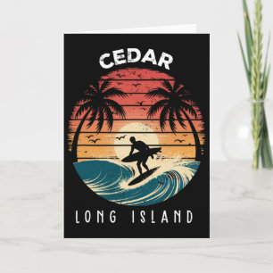 Cartão Praia de Cedar Beach Long Island Ondas de Prancha