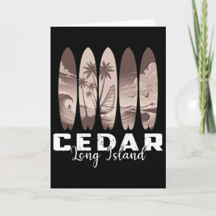 Cartão Praia de Cedar Long Island Prancha de Surfe Homens