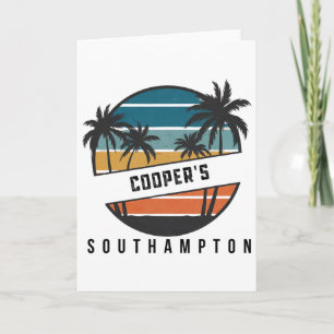 Cartão Praia de Cooper retrô Southampton Prancha de surfe