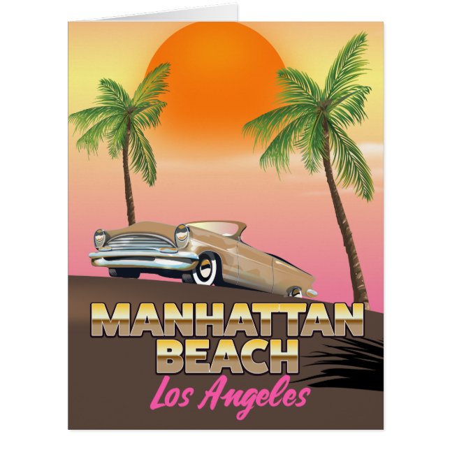 Cartão praia de Manhattan Los Angeles (Frente)