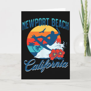 Cartão Praia de Newport Califórnia Surf Verão Férias Vint