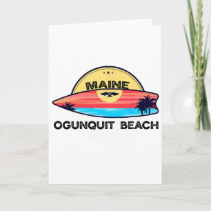 Cartão Praia de Ogunquit Maine Prancha de Surf Praia de S