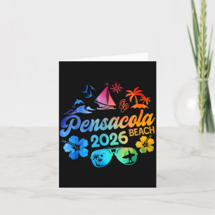 Cartão Praia de Pensacola Flórida 2026 Férias Tie Dye Ver