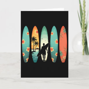 Cartão Praia de Surfista Surfando Havaiano Surfista Engra