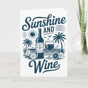 Cartão Praia de Vinho e Sol Retro Férias Vintage Anos 70