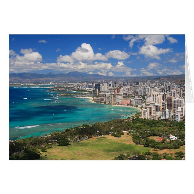 Cartão Praia de Waikiki (Frente horizontal)