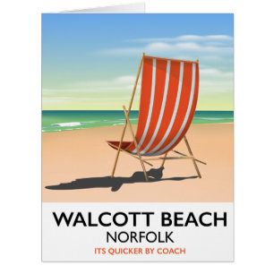 Cartão Praia de Walcott, poster do beira-mar de Norfolk