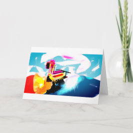 Cartão Praia do flamingo cor-de-rosa