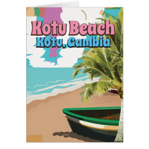 Cartão Praia Kotu de Kotu, poster de viagens de Gambia