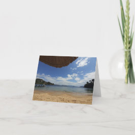 Cartão Praia Koukounaries, Skiathos. Em branco.