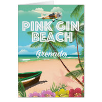 praia pink gin Grenada pôster de viagem