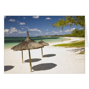 Cartão Praia Pública de Belle Mare, Sudeste de Maurícia,