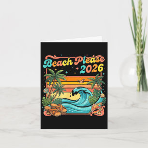 Cartão Praia retrô por favor 2026 vibrações de verão cost