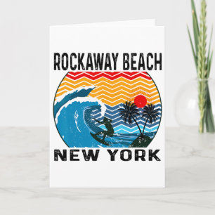 Cartão Praia Rockaway Nova York Surfe Prancha de Surfe