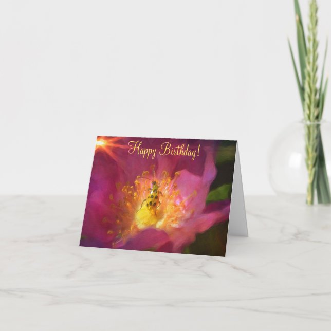 Cartão Praia Rosa Birthday (Frente)