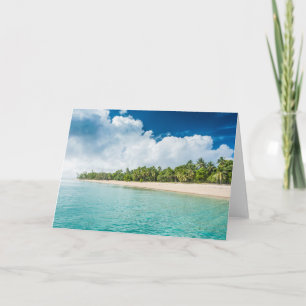 Cartão Praia Tropical Fringed Palm