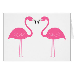 Cartão Praia Tropical Havaiana Verão Flamingos Rosa Fofos