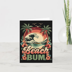 Cartão Praia um surfista onda vintage pôr do sol tropical