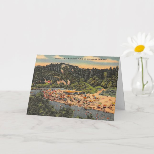 Cartão Praia Vintage do Rio Russo (Planta pequena)