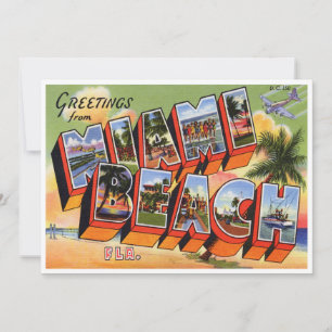 Cartão Praia Vintage Miami
