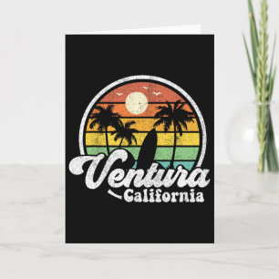 Cartão Praia Vintage Ventura Califórnia Ca Surf Retro
