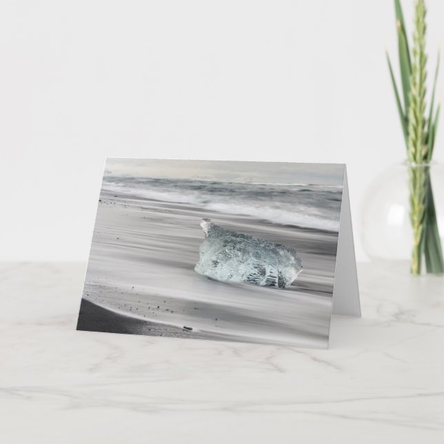 Cartão Praia Vulcânica Negra | Parque Nacional Vatnajokul (Frente)