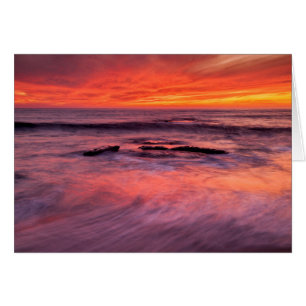 Cartão Praia Windansea Pôr do Sol Vermelho