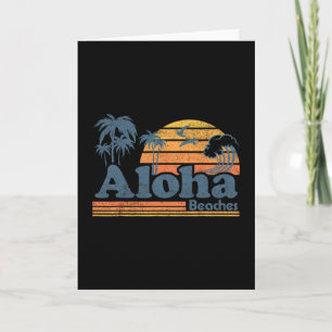 Cartão Praias Aloha Havaí Vintage Praia Surf Retro H