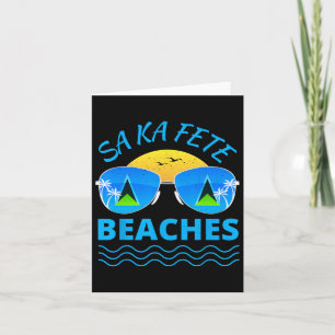 Cartão Praias Sa Ka Fete - Santo Lucian Flag Sungles Bea