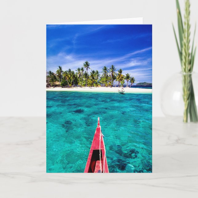 Cartão Praias Tropicais | El Nido, Filipinas, Palawan (Frente)