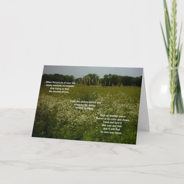 Cartão Prairie Flowers Card With Puzzle Poem (Frente)