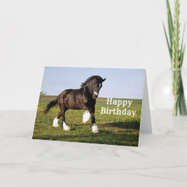 Cartão Prancing Clydesdale Birthday