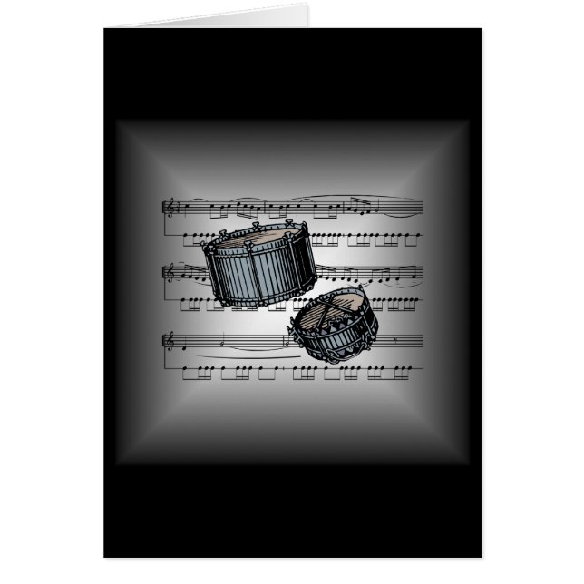 Cartão Prata 3-D & preto do ~ da partitura do ~ dos (Frente)