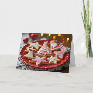 Cartão Prata de Biscoitos de Natal