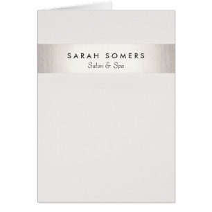 Cartão Prata de FAUX Moderna, Na moda Branco Simples, Str