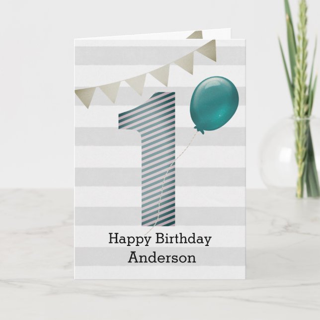 Cartão Prata e primeiro aniversario Azul (Frente)