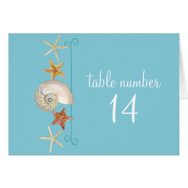 Cartão Prateleiras tropicais Starfish Nautilus Summer (Frente horizontal)