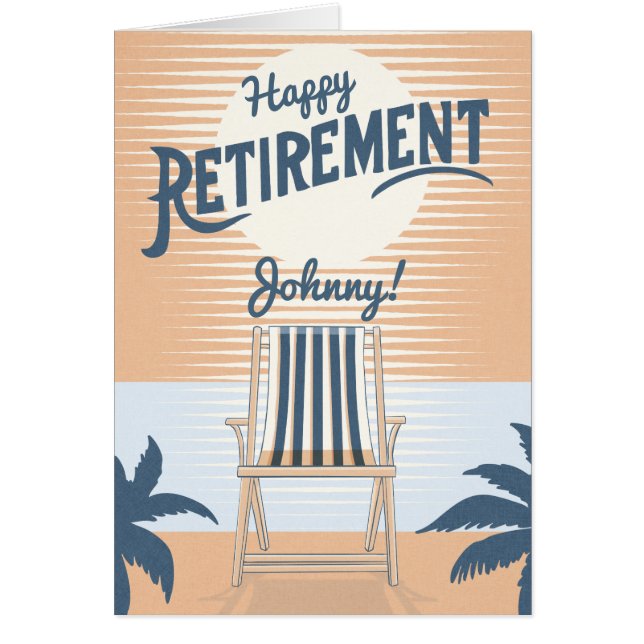 Cartão Prática de repouso feliz na cadeira de praia (Frente)