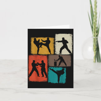 Cartão Praticante de Taekwondo Colagem Homens Crianças Tr