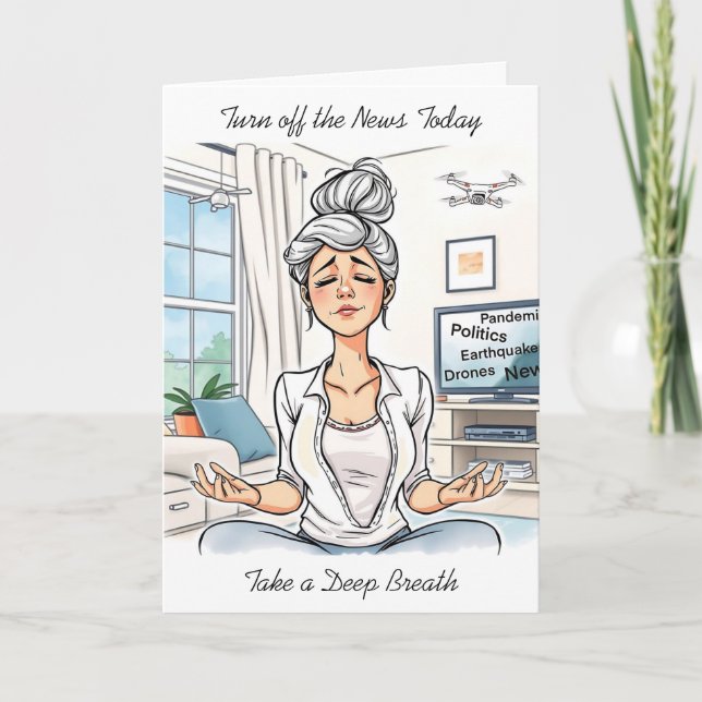 Cartão Pratique algum autoatendimento | Yoga Lady (Frente)