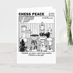 Cartão Prawn of the grill Chess Peace Cartoon