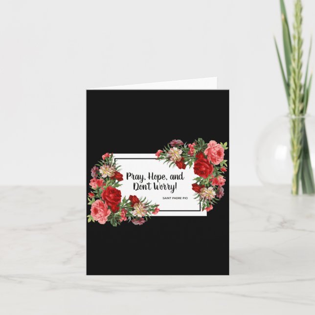 Cartão Pray Hope Dont Worry St Padre O Religious  (Frente)