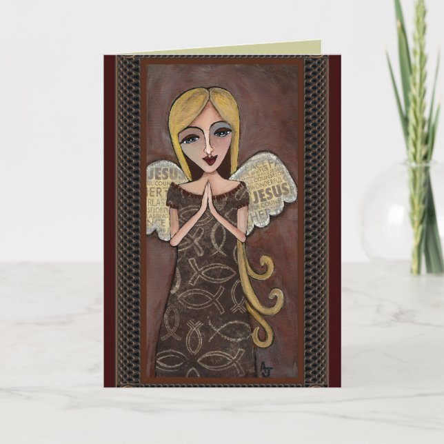 Cartão Prayer Angel - angelic greeting card (Frente)