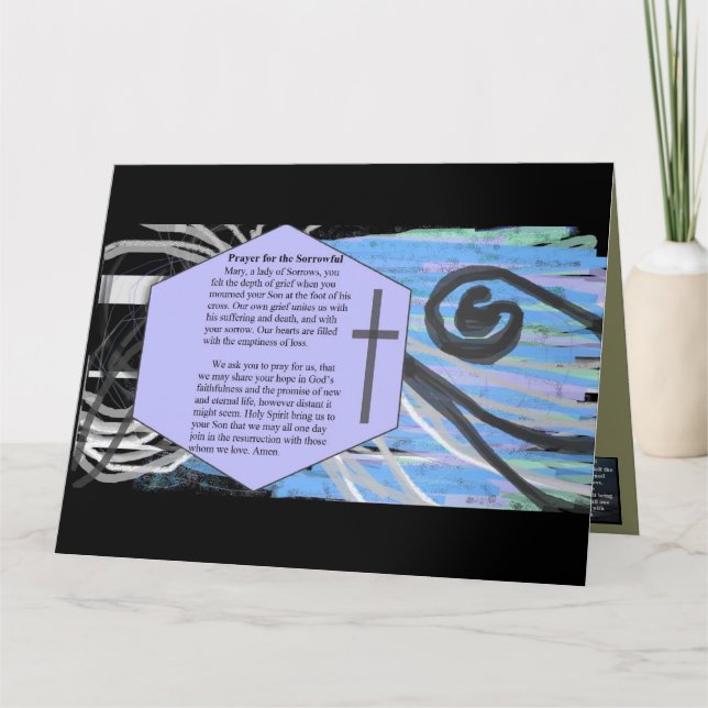 Cartão Prayer for the Sorrowful (Frente)