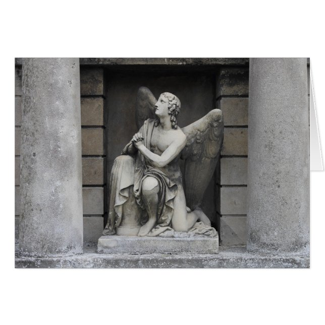 Cartão Praying Angel Sculpture (Frente Horizontal)