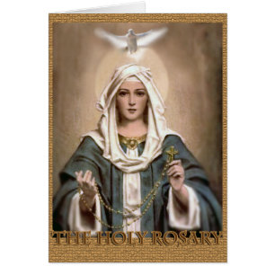 CARTÃO PRAYING O ROSÁRIO SANTAMENTE