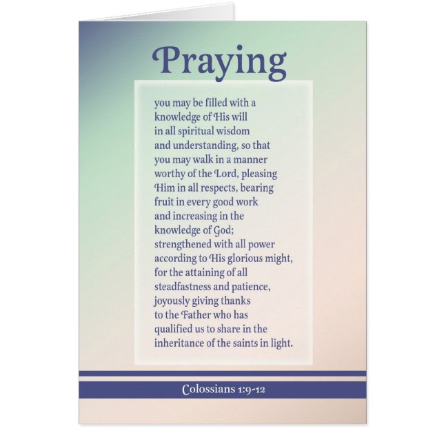 Cartão Praying para você (Frente)